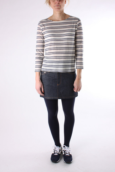 WOMEN'S BRANDS - A.P.C. - A.P.C. - L/S STRIPE TOP NAVY
