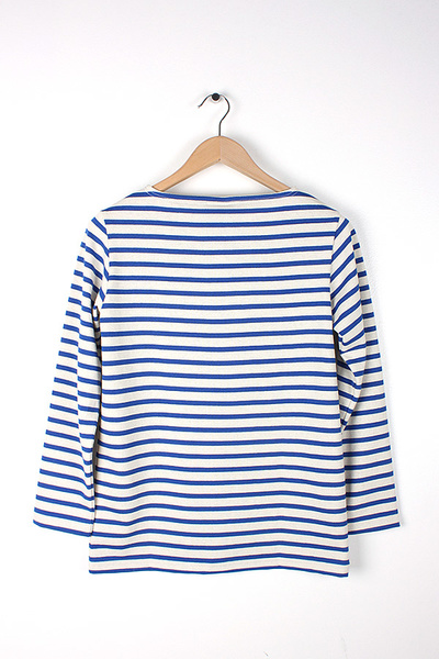 ORCIVAL - L/S STRIPED TEE ECRU/BLEU FRANCE